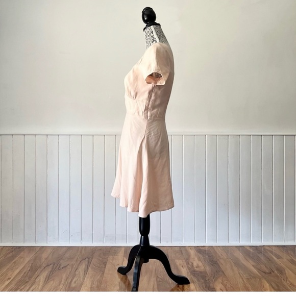 Zara V-Neck Short Sleeve Smocked Mini Dress Size M - Picture 3 of 10